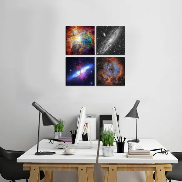 Multicolor_4_Panels_Space_and_Nebulae_Wall_Painting_Giclee_Artwork_Abstract_Colorful_Universe_Picture_Canvas_Wall_Art_with_Wood_Frame,Modern_Home_Living_Room_Decoration