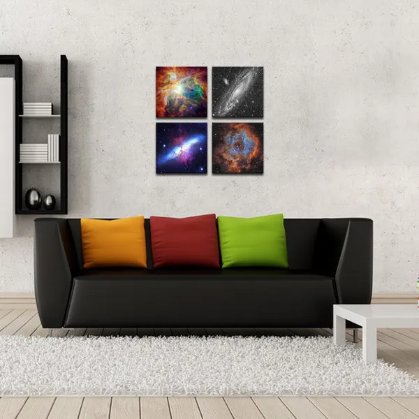 Multicolor_4_Panels_Space_and_Nebulae_Wall_Painting_Giclee_Artwork_Abstract_Colorful_Universe_Picture_Canvas_Wall_Art_with_Wood_Frame,Modern_Home_Living_Room_Decoration