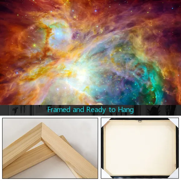 Multicolor_4_Panels_Space_and_Nebulae_Wall_Painting_Giclee_Artwork_Abstract_Colorful_Universe_Picture_Canvas_Wall_Art_with_Wood_Frame,Modern_Home_Living_Room_Decoration
