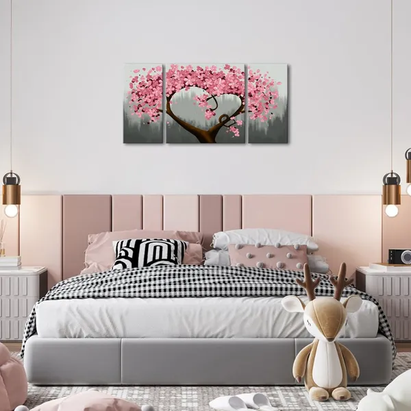 Multicolor_Canvas_Art_Prints_3_Piece_Pink_Flower_Paintings_|_For_Wall_Modern_Home_Living_Room_Decoration_Floral_Pictures_Wall_Decor_Framed_Giclee_Artwork_Ready_to_Hang_(Pink)