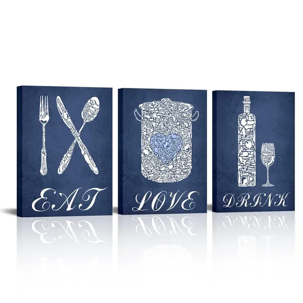 Multicolor_3_Piece_Kitchen_Wall_Art_Eat_Love_Inspirational_Quote_Sign_Restaurant_Cafe_Bar_Decorations_Navy_Blue_Poster_Print_on_Canvas_Framed_|_For_Farmhouse_Country_Home_Dining_Room_Decor_Ready_to_Hang