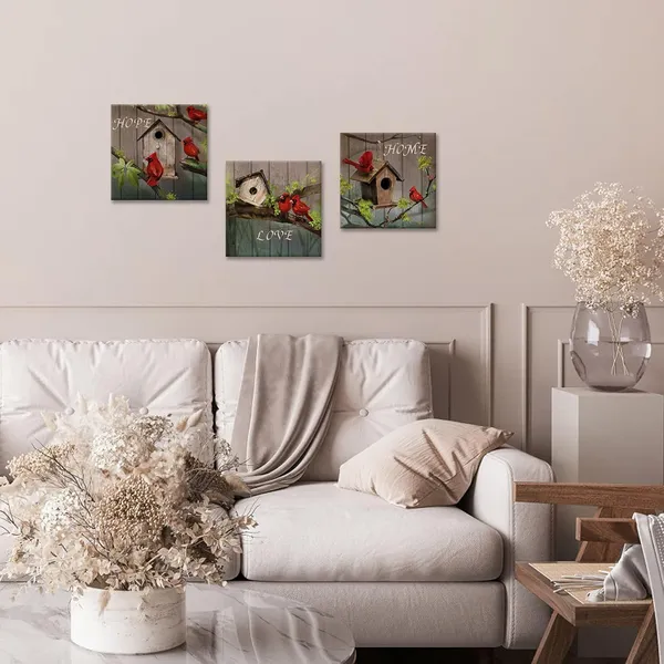 Multicolor_3_Piece_Birds_Wall_Art_|_For_Farmhouse_Vintage_Red_Cardinals_Birds_Picture_Print_on_Canvas_Retro_Hope_Love_Home_Quotes_Poster_Wall_Decor_Stretched_Ready_to_Hang_|_For_Home_Living_Room_Decoration