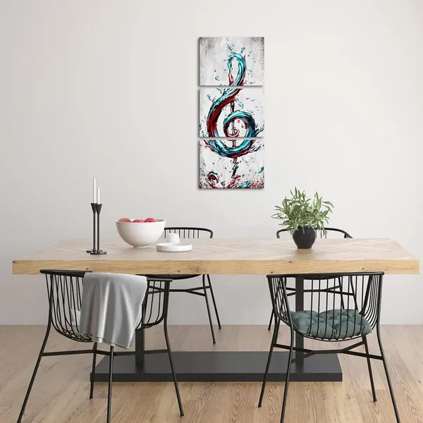 Multicolor_3_Piece_Abstract_Canvas_Wall_Art_Modern_Music_Note_Painting_Poster_Print_Modern_Turquoise_and_Red_Picture_Artwork_|_For_Kitchen_Bedroom_Bathroom_Decor_(Teal)