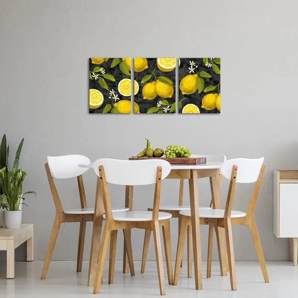 Multicolor_3_Piece_fruit_lemon_canvas_wall_art_|_For_kitchen_(Small)