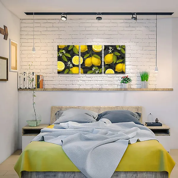 Multicolor_3_Piece_fruit_lemon_canvas_wall_art_|_For_kitchen_(Small)