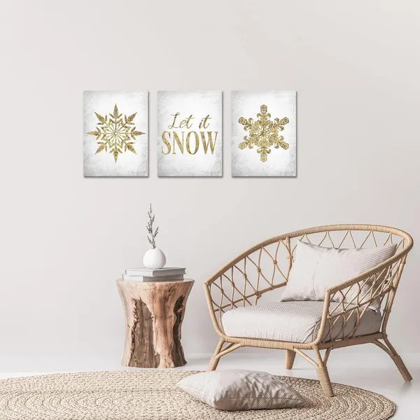 Multicolor_3_Piece_Winter_Canvas_Wall_Art_Modern_Golden_Snowflake_Painting_Art_Prints_Simple_Life_Quotes_Picture_Poster_|_For_Living_Room_Bedroom_Bathroom_Wall_Decoration_Framed_Artwork_Ready_to_Hang