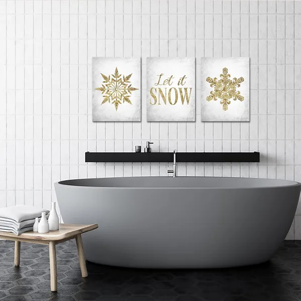 Multicolor_3_Piece_Winter_Canvas_Wall_Art_Modern_Golden_Snowflake_Painting_Art_Prints_Simple_Life_Quotes_Picture_Poster_|_For_Living_Room_Bedroom_Bathroom_Wall_Decoration_Framed_Artwork_Ready_to_Hang
