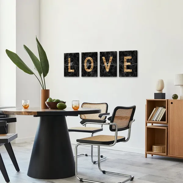 Multicolor_Glam_Black_and_Gold_Canvas_Wall_Art_All_You_Need_is_Love_Sign_Decor_Fashion_Glitter_Marble_Love_Quotes_|_For_Girl_Women_Bedroom_Bathroom_Valentine's_Day_Gifts_(Black)