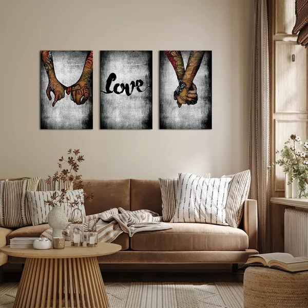 Multicolor_Graffiti_Paintings_Canvas_Wall_Art_Promise_Holding_Hands_Pop_Art_Posters_Prints_Abstract_Love_Bedroom_Wall_Decor_Modern_Giclee_Artwork_Framed_Ready_to_Hang