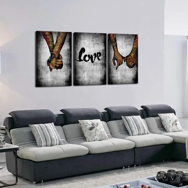 Multicolor_Graffiti_Paintings_Canvas_Wall_Art_Promise_Holding_Hands_Pop_Art_Posters_Prints_Abstract_Love_Bedroom_Wall_Decor_Modern_Giclee_Artwork_Framed_Ready_to_Hang