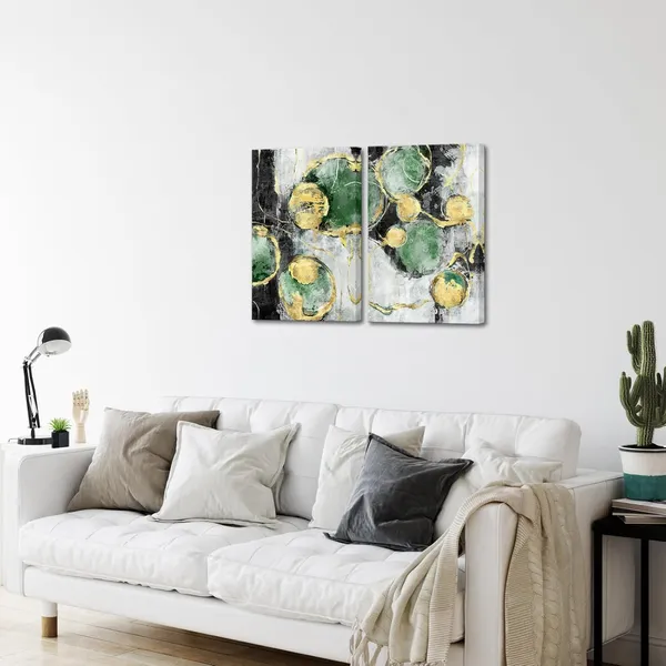 Multicolor_Black_Grey_and_Gold_Green_Canvas_Wall_Art_Abstract_Painting_Artwork_|_For_Living_Room_Home_Office_Decor_Minimalist_Framed_Art_(Green)