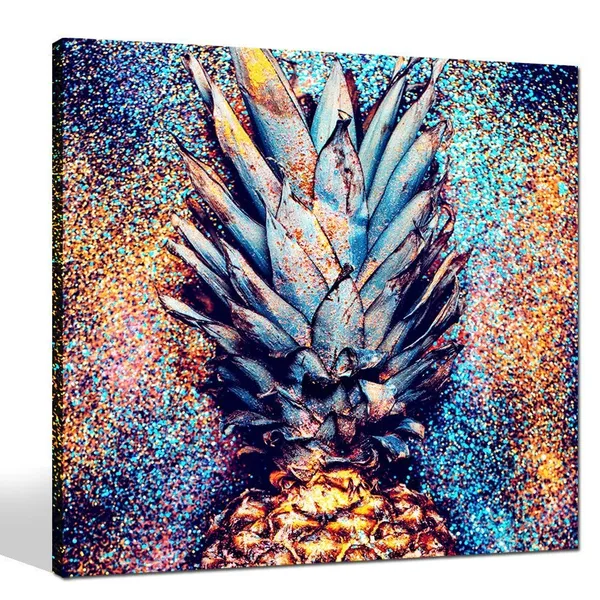 Multicolor_Fashion_Wall_Art,Glamour_Pineapple_Shine_Picture_Wall_Art_Print_Girl_Room_Decoration,Modern_Canvas_Artwork,Gallery_Wrapped,Ready_to_Hang