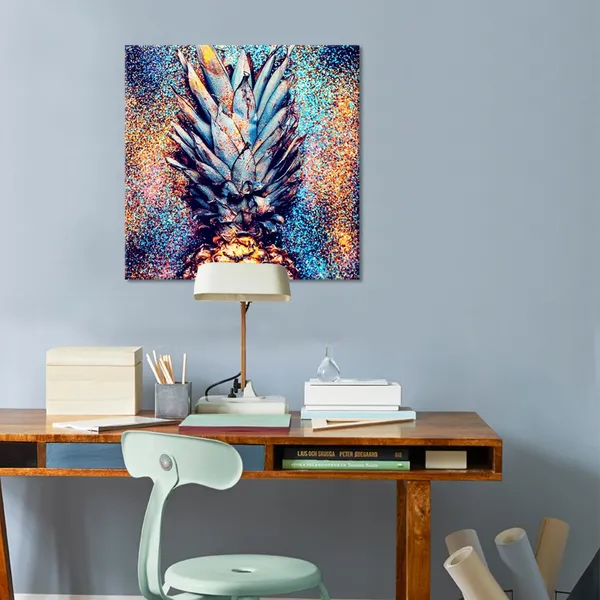 Multicolor_Fashion_Wall_Art,Glamour_Pineapple_Shine_Picture_Wall_Art_Print_Girl_Room_Decoration,Modern_Canvas_Artwork,Gallery_Wrapped,Ready_to_Hang