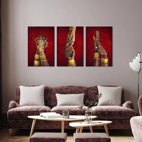 Multicolor_African_American_Wall_Art_Canvas_Black_Woman_and_Man_Hand_in_Hand_Love_Painting_Bedroom_Decor_Gold_Jewelry_Pictures_Poster_Artwork_Modern_Home_Living_Room_Decorations_(Medium)