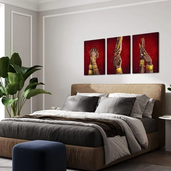 Multicolor_African_American_Wall_Art_Canvas_Black_Woman_and_Man_Hand_in_Hand_Love_Painting_Bedroom_Decor_Gold_Jewelry_Pictures_Poster_Artwork_Modern_Home_Living_Room_Decorations_(Medium)