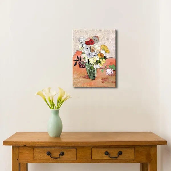 Multicolor_Abstract_Flowers_Canvas_Prints_Japanese_Vase_with_Roses_and_Anemones_by_Vincent_Van_Gogh_Oil_Paintings_Reproduction_Artwork_|_For_Home_Office_Bedroom_Decorations