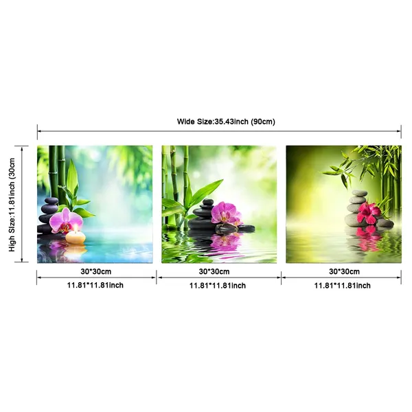 Multicolor_3_Piece_Modern_Stretched_and_Framed_Contemporary_Zen_Spa_Stone_Giclee_Canvas_Prints_Green_Bamboo_Pictures_paintings_on_Canvas_Wall_Art_|_For_Living_Room_Bedroom_Home_Decorations