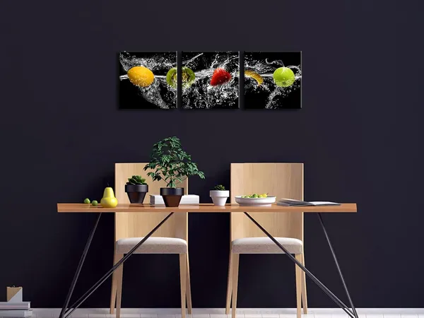 Multicolor_Dancing_Fruit_Modern_Landscape_Artwork_3_Panels_Giclee_Canvas_Prints_on_Stretched_and_Framed_Canvas_Wall_Art_D??or_|_For_Living_Room_Home_Decorations
