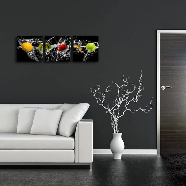 Multicolor_Dancing_Fruit_Modern_Landscape_Artwork_3_Panels_Giclee_Canvas_Prints_on_Stretched_and_Framed_Canvas_Wall_Art_D??or_|_For_Living_Room_Home_Decorations