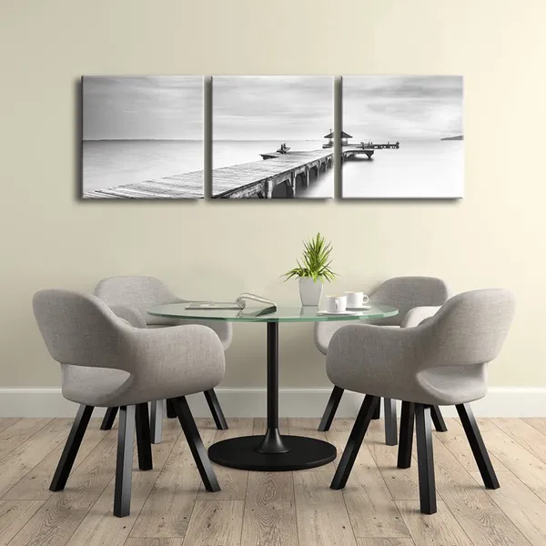 Multicolor_Large_3_Panels_Black_and_White_Peace_Ocean_Bridge_Landscape_Canvas_Prints_Modern_Seascape_Canvas_Wall_Art_Sea_Pictures_Artwork_|_For_Living_Room_Bedroom_Home_Decorations_AH3067