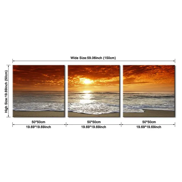 Multicolor_Grand_Sight_3_Panel_Modern_Stretched_and_Framed_Seascape_Giclee_Canvas_Prints_Contemporary_Sea_Beach_Pictures_Paintings_on_Canvas_Wall_Art_|_For_Living_Room_Bedroom_Home_Decorations_AH3045