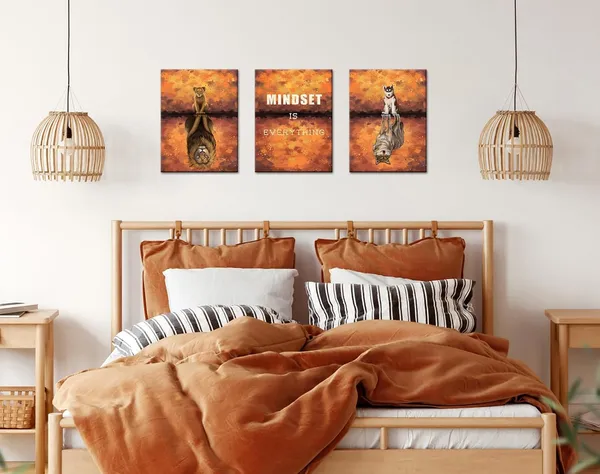 Multicolor_Mindset_Canvas_Inspirational_Wall_art_Painting_Mindset_is_Everything_Art_Prints_Motivational_Entrepreneur_Posters_Framed_Animal_Painting_|_For_Office_Gym_Decor_(Small)