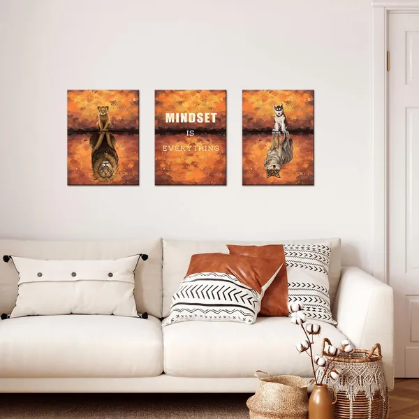 Multicolor_Mindset_Canvas_Inspirational_Wall_art_Painting_Mindset_is_Everything_Art_Prints_Motivational_Entrepreneur_Posters_Framed_Animal_Painting_|_For_Office_Gym_Decor_(Small)