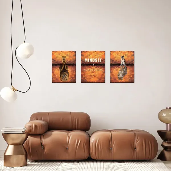 Multicolor_Mindset_Canvas_Inspirational_Wall_art_Painting_Mindset_is_Everything_Art_Prints_Motivational_Entrepreneur_Posters_Framed_Animal_Painting_|_For_Office_Gym_Decor_(Small)