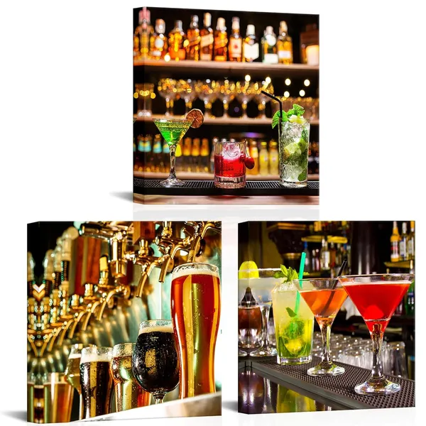 Multicolor_Colorful_Alcohol_Cocktails_Canvas_Prints_Drinks_Wall_Art_Sparkling_Wine_Pictures_Art_|_For_Party_Decoration_Modern_Bar_Pub_Home_Dining_Room_Wall_Decor_12''x12''x3panels