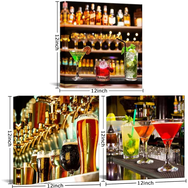 Multicolor_Colorful_Alcohol_Cocktails_Canvas_Prints_Drinks_Wall_Art_Sparkling_Wine_Pictures_Art_|_For_Party_Decoration_Modern_Bar_Pub_Home_Dining_Room_Wall_Decor_12''x12''x3panels