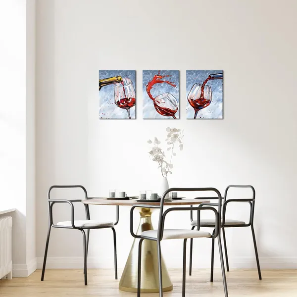 Multicolor_Dining_Room_Kitchen_Wall_Art_Red_Wine_Wall_Art_|_For_Wine_Cellar_Grape_Wine_Glass_Painting_Picture_Wine_Canvas_Vintage_Red_Prints_Framed_Giclee_Modern_Wall_Decor_(Small)
