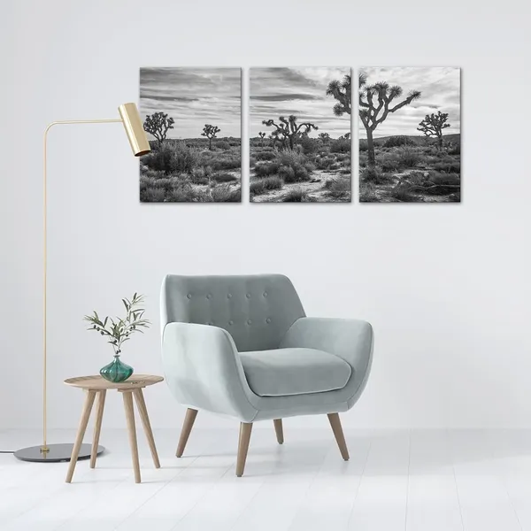 Multicolor_Black_White_Desert_Wall_Art_Joshua_Tree_on_Desert_Canvas_National_Park_Pictures_Cali|_Fornia_Nature_Scenery_Painting_Prints_|_For_Living_Room_Bedroom_Decor_Framed_(Small,_Black_White)
