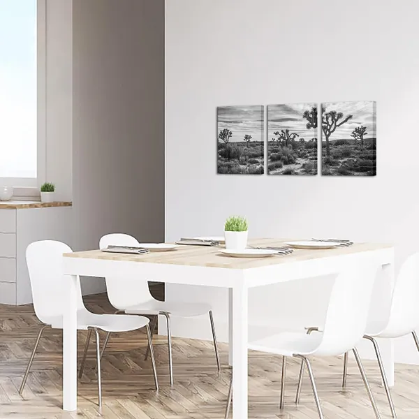 Multicolor_Black_White_Desert_Wall_Art_Joshua_Tree_on_Desert_Canvas_National_Park_Pictures_Cali|_Fornia_Nature_Scenery_Painting_Prints_|_For_Living_Room_Bedroom_Decor_Framed_(Small,_Black_White)