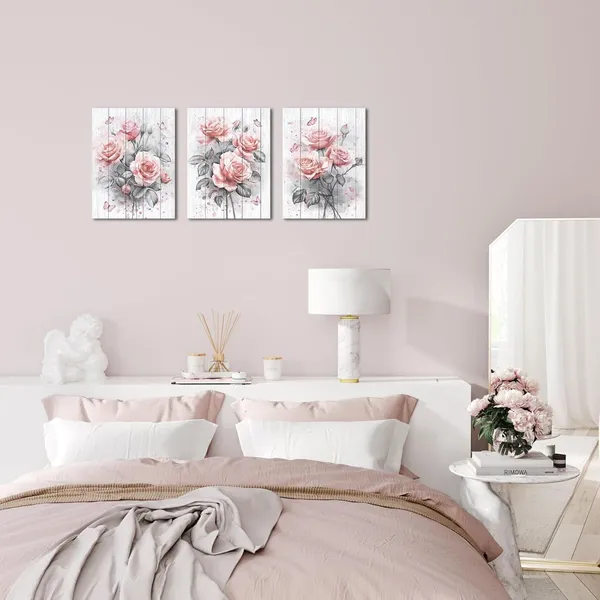 Multicolor_Pink_Flower_Wall_Art_Canvas_Grey_Pink_Picture_Prints_Rose_Floral_Paintings_|_For_Bedroom_Living_Room_Bathroom_Decor_(small)