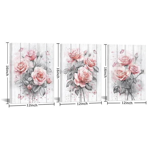Multicolor_Pink_Flower_Wall_Art_Canvas_Grey_Pink_Picture_Prints_Rose_Floral_Paintings_|_For_Bedroom_Living_Room_Bathroom_Decor_(small)