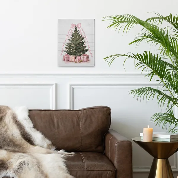 Multicolor_I'm_Dreaming_of_Pink_Christmas_Tree_Winter_Wall_Art_Decor_Canvas,_Vintage_Farmhouse_Rustic_Pink_Bow_Festive_Pictures_Wall_Decor_Art_|_For_Living_Room_Home,Cottagecore_Artwork_|_For_Walls_11x14_inch