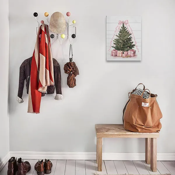 Multicolor_I'm_Dreaming_of_Pink_Christmas_Tree_Winter_Wall_Art_Decor_Canvas,_Vintage_Farmhouse_Rustic_Pink_Bow_Festive_Pictures_Wall_Decor_Art_|_For_Living_Room_Home,Cottagecore_Artwork_|_For_Walls_11x14_inch