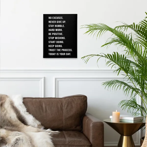 Multicolor_JW_No_Excuses_Never_Give_Up_Inspirational_Workout_Wall_Art,_Motivational_Inspirational_Print_Framed_Canvas_Painting_Artwork_Home_Gym_Yoga_Exercise_Fitness_Room_Office_Decor(11x14_Inch)
