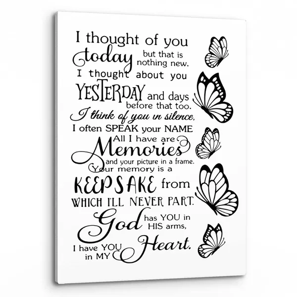 Multicolor_I_Thought_Of_You_Today_But_That_Is_Nothing_New_Butterfly_Wall_Art,Romantic_Love_Saying_Wedding_Memorial_Print_Framed_Canvas_Painting_Artwork_Home_Bedroom_Living_Room_Office_Decor_(11x14_Inch)
