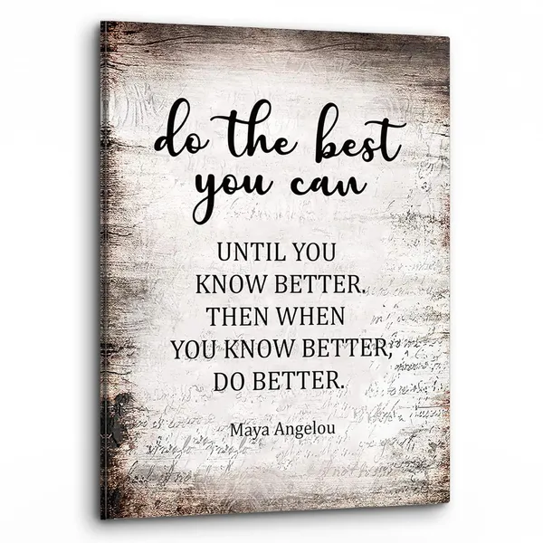 Multicolor_Do_The_Best_You_Can_Maya_Angelou_Quote_Wall_Art,_Rustic_Farmhouse_Motivational_Inspiring_Quotes_Print_Framed_Canvas_Painting_Artwork_Home_Bathroom_Dorm_Room_Office_Decor(11x14_Inch)