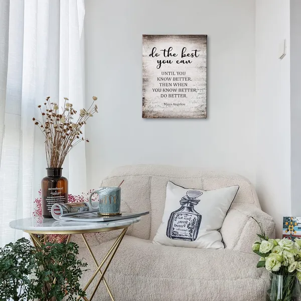 Multicolor_Do_The_Best_You_Can_Maya_Angelou_Quote_Wall_Art,_Rustic_Farmhouse_Motivational_Inspiring_Quotes_Print_Framed_Canvas_Painting_Artwork_Home_Bathroom_Dorm_Room_Office_Decor(11x14_Inch)
