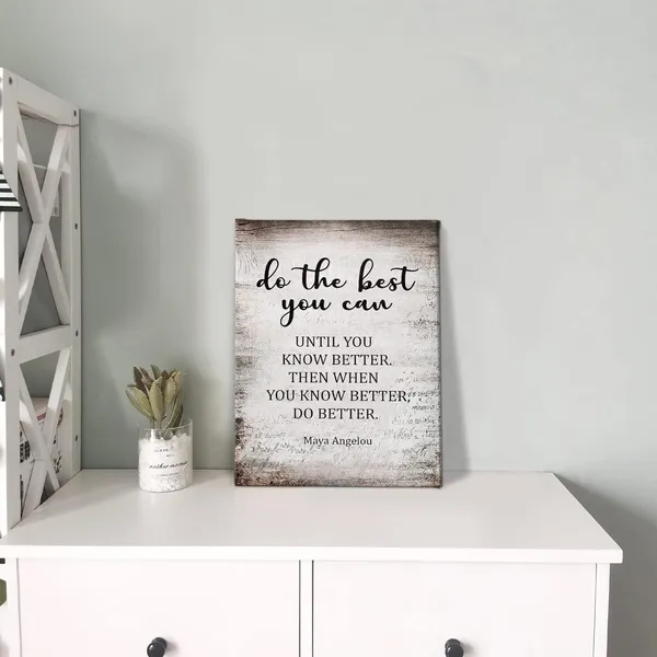 Multicolor_Do_The_Best_You_Can_Maya_Angelou_Quote_Wall_Art,_Rustic_Farmhouse_Motivational_Inspiring_Quotes_Print_Framed_Canvas_Painting_Artwork_Home_Bathroom_Dorm_Room_Office_Decor(11x14_Inch)