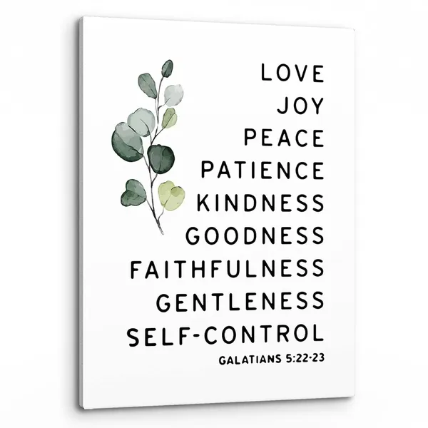 Multicolor_Galatians_5:22-23_Love_Joy_Peace_Patience_Kindness_Goodness_Wall_Art,Christian_Bible_Verse_Scripture_Print_Framed_Canvas_Painting_Artwork_Home_Bathroom_Room_Office_Church_Decor(11x14_Inch)