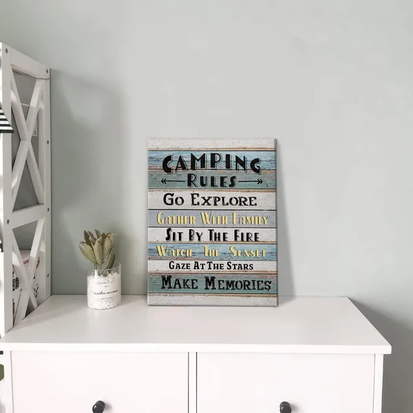 Multicolor_Funny_Camping_Rules_Quote_Wall_Art,_Farmhouse_Rustic_Camping_Rules_Camper_Signs_Print_Framed_Canvas_Painting_Artwork_RV_Home_Room_Decor_(11x14_Inch)