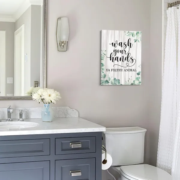 Multicolor_Bathroom_Wash_Your_Hands_Ya_Filthy_Animal_Eucalyptus_Leaf_Canvas_Wall_Art,_Funny_Toilet_Bathroom_Print_Framed_Canvas_Painting_Artwork_Home_Bathroom_Restroom_Kitchen_Decor(11x14_Inch)
