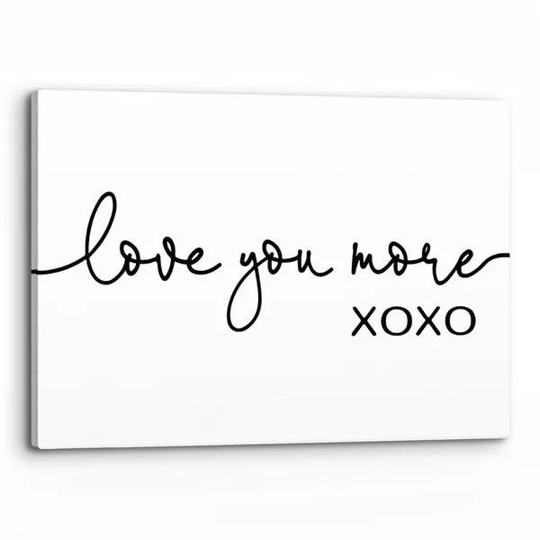 Multicolor_Love_You_More_XOXO_Wall_Art,Funny_Couples_Saying_Print_Framed_Canvas_Painting_Artwork_Home_Bedroom_Decor,Valentine_Wedding_Anniversary_Gifts_(14x11_Inch)