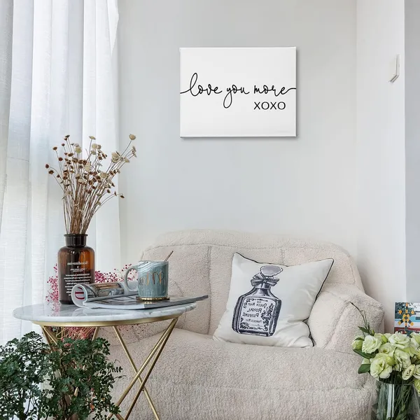 Multicolor_Love_You_More_XOXO_Wall_Art,Funny_Couples_Saying_Print_Framed_Canvas_Painting_Artwork_Home_Bedroom_Decor,Valentine_Wedding_Anniversary_Gifts_(14x11_Inch)