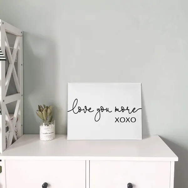 Multicolor_Love_You_More_XOXO_Wall_Art,Funny_Couples_Saying_Print_Framed_Canvas_Painting_Artwork_Home_Bedroom_Decor,Valentine_Wedding_Anniversary_Gifts_(14x11_Inch)