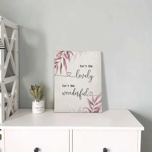 Multicolor_Isn'_t_She_Lovely_Nursery_Wall_Art,_Baby_Girl_Sign,_Baby_Girl_Nursery_Decor,_Boho_Nursery_Girls_Room_Decorations_Poster_Print_Framed_Canvas_Artwork_|_For_Home_Baby_Girl_Nursery_Decor(11x14_Inch)