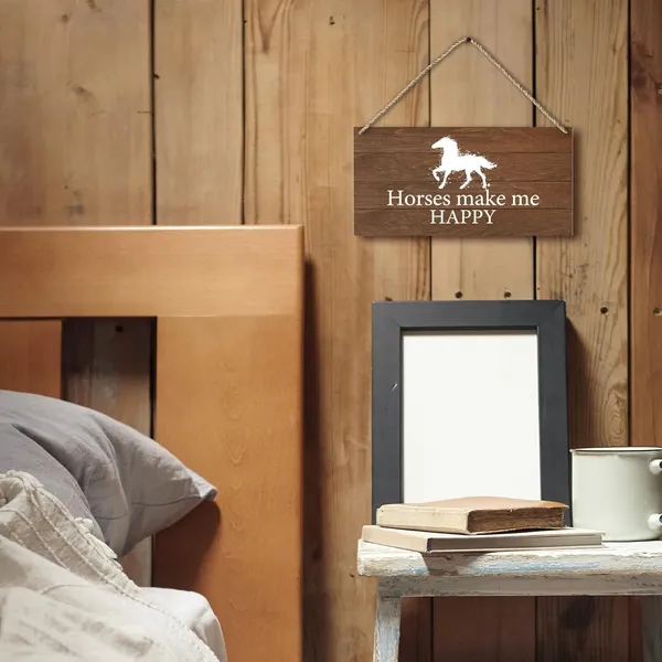 Multicolor_Horses_Make_Me_Happy_Sign_Wood_Plaque_Sign_Hanging_Door_Wall_Decor,_Gifts_|_For_Horse_Lovers_women_girls,_Horse_Decor_|_For_Girls_Room,_horse_decor_|_For_home_12x6_Inches_Home_D??or_Accents